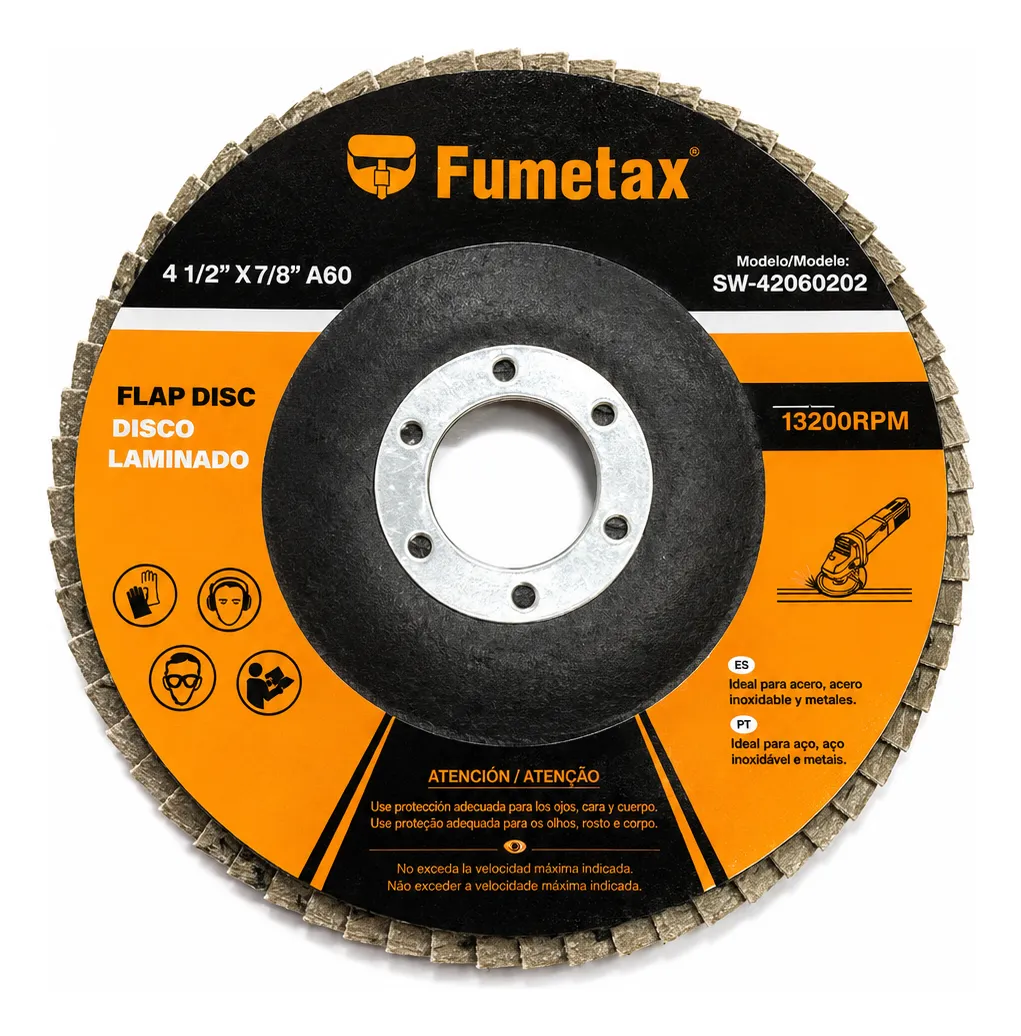 Disco Laminado Fumetax 4 1-2 x 7-8 Grano 60 (SW-42060202) Disco Flap Disco Laminado Fumetax 4 1-2 x 7-8 Grano 60 (SW-42060202) Disco Flap