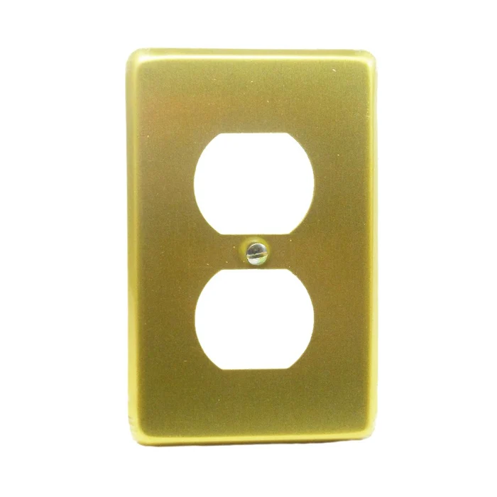 Placa para contacto dúplex de aluminio dorada