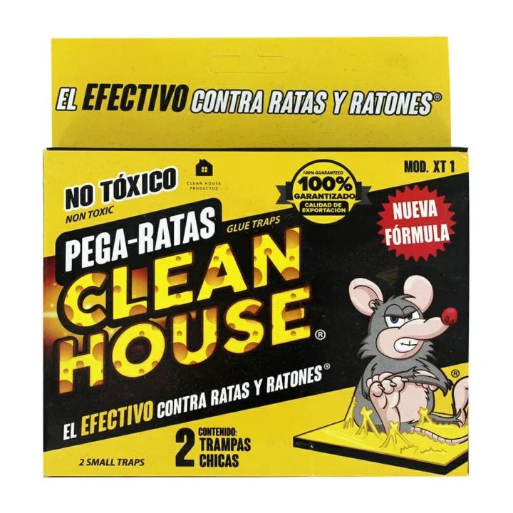Trampa Pega Ratas y Ratones Clean House XT-1 (Paquete con 2 Piezas) – Captura Segura y Sin Veneno