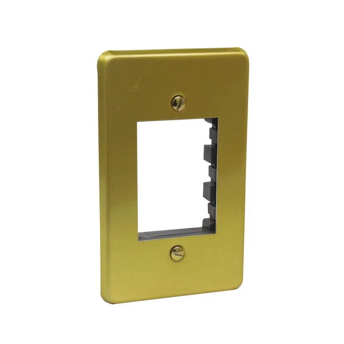 Placa de Aluminio Dorada de 3 Módulos