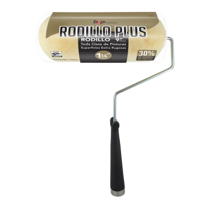 Rodillo Plus BYP 9" Felpa Profesional 1 1/4" para Superficies Extra Rugosas